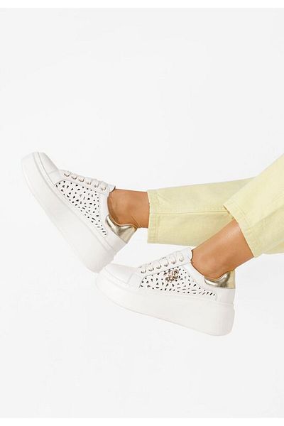 B T Shoes Sneakers cu platformă Caliana V2 albi