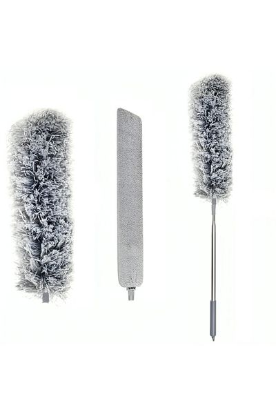 ideal STORE idealSTORE Dusting Brush, Telescopic Stick up to 250 cm, Round, Longitudinal, Matte