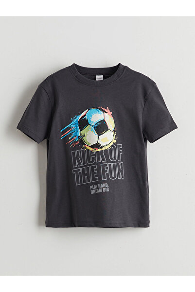 LC Waikiki Nevavm Printed Cotton Boy's T-Shirt with Difference