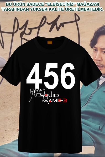 VİZYON İKRA Squid Game 456 Seong Gi-Hun Original Signed Unisex T-Shirt/T-Shirt - All Age Groups