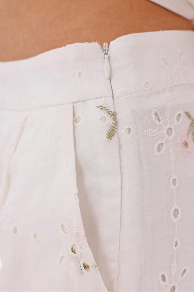 LA PANTE Floral Pattern Front Pocket Low Sleeve Shirt Side Zipper Cotton Shorts Set