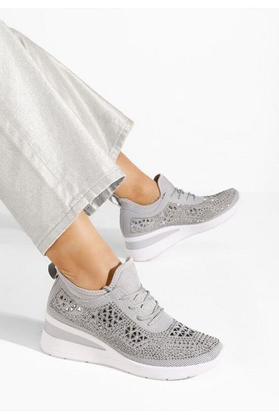 B T Shoes Women's Keeley platform sneakers in gray