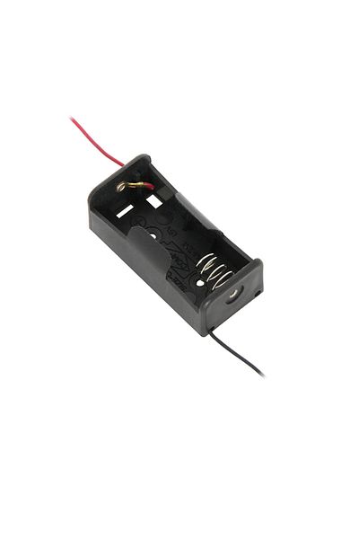 OEM Battery holder for 1 R14 type battery, PR-3865-04845, 2-wire connectors, black