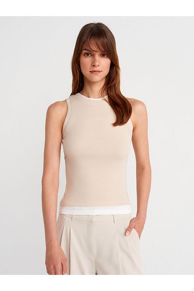 Dilvin 21086 Double Look Sleeveless Ball-Stone