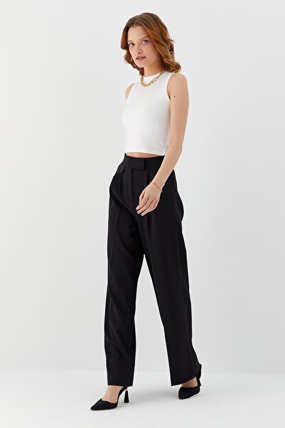 Shopping Shop Velcro Palazzo Παντελόνι ΜΑΥΡΟ