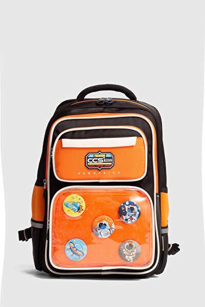 ÇÇS Ççs 51923 School Backpack Student Daily Travel Holiday Sports Walking Trip Black-Orange