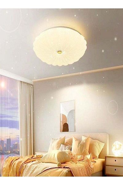 Raffine Modern Shell Shape LED Ceiling Lamp Acrylic Remote Control Adjustable Tri Color Dimming Light