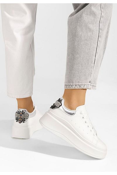 B T Shoes Sneakers cu platforma Marilynn argintii