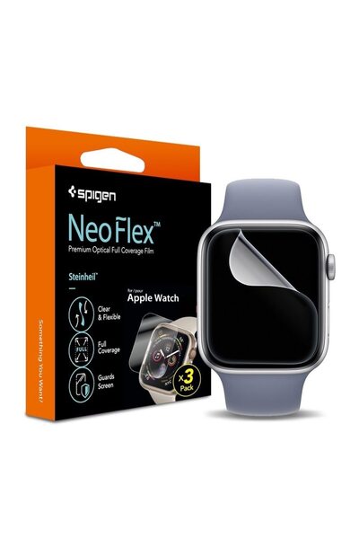 Spigen Set 3x Protective Foil Spigen Neo Flex HD for Apple Watch Series 6/5/4/SE (40 mm), Case-Friendly, Tr