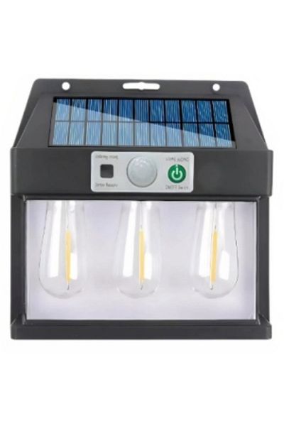 Blusmart Solar LED Lamp with Motion Sensor, 15 x 16 cm, Wall Mounted, 3 Bulbs