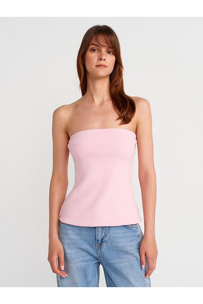 Dilvin 31860 Strapless Top-Powder Pink