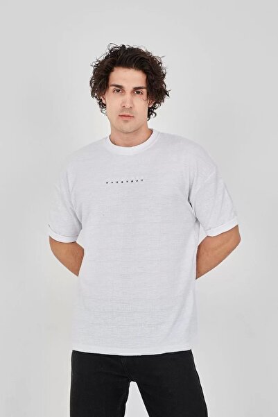 CVS Unisex Jacquard Fabric Comfortable Sleeve T-Shirt - White