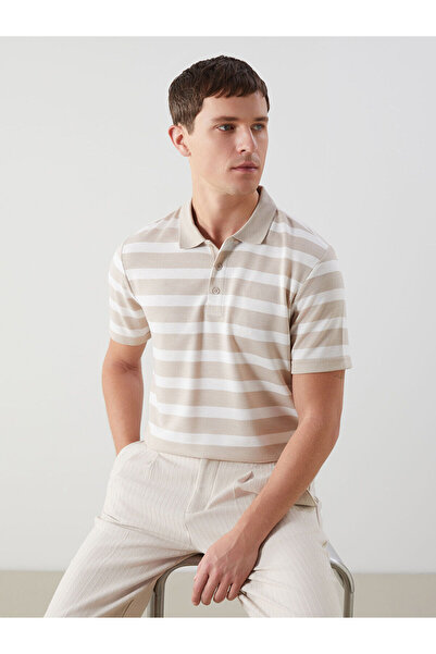 LC Waikiki Ανδρικό μπλουζάκι Özmarka New Season Polo με κοντό μανίκι και ρίγες