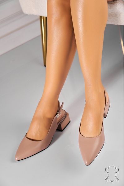 Joana Pantofi cu toc Piele Naturala Kaki Mandie