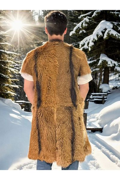 Silerra Unisex Sleeveless Long Vest - Brown