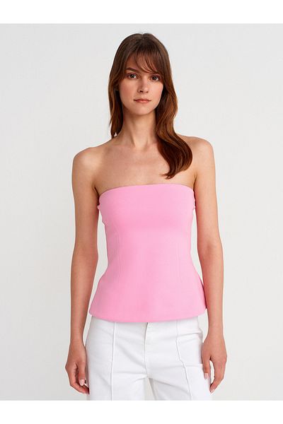 Dilvin 31860 Strapless Top-Pink