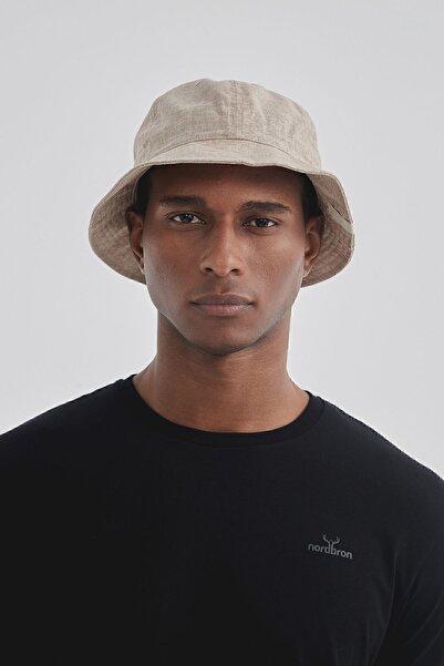 Nordbron Unisex Mink Linen Mix Embroidered Logo Bucket Hat Anti-Sweat 100% Cotton Inner Lined Nolasco