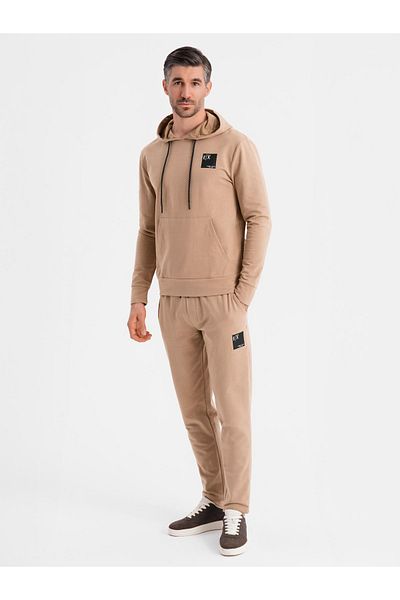 OMBRE Herren Sweatshirt Set Hoodie + Jogginghose - Braun V3 Z107 S