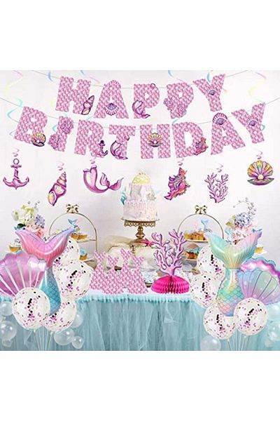 AinDen Birthday Set, Foil/latex, Multicolor, 31 Pieces