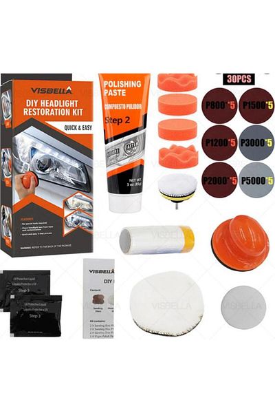 Dexia Kit Polish Faruri, Discuri Abrazive, Pasta, Bureti, Restaurare Faruri