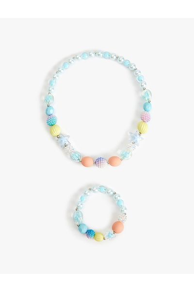 Koton Multicolored Beaded Necklace-Bracelet Set