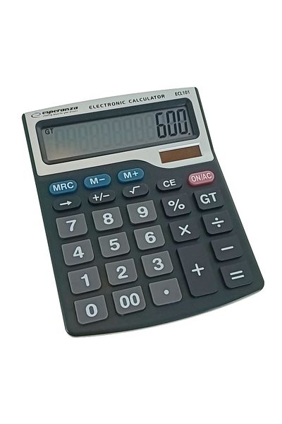 ESPERANZA Desktop calculator, large display, 12 digits, Black