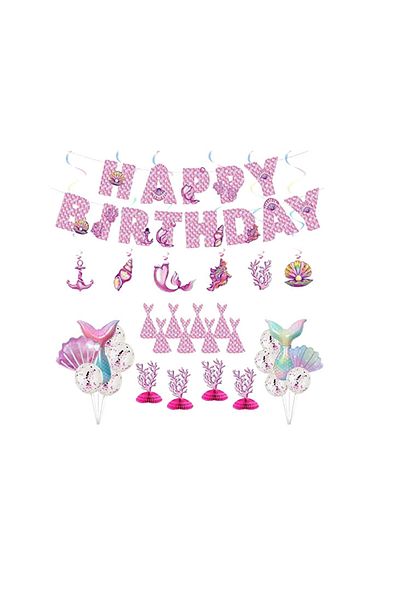 AinDen Birthday Set, Foil/latex, Multicolor, 31 Pieces
