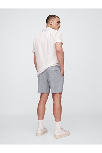 GAP Erkek Koyu Mavi 6" Relaxed Seersucker Mayo