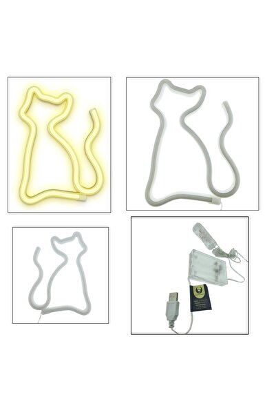 Forever Decorative LED Neon lamp, Cat model, 24 x 17 cm, Forever Light Cat 94935, decorative lighting