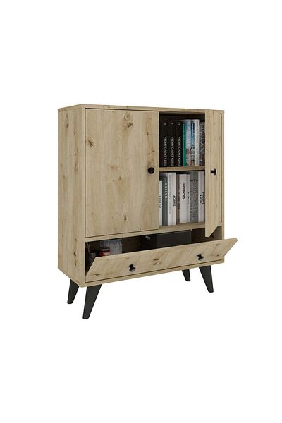 haaus.ro Comoda TV Malta, 3 Usi, Stejar Artisan, 75 x 30 x 90 cm