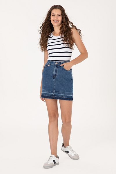 U.S. Polo Assn. Women's Blue Mini Jean Skirt 50300136-Dn0022