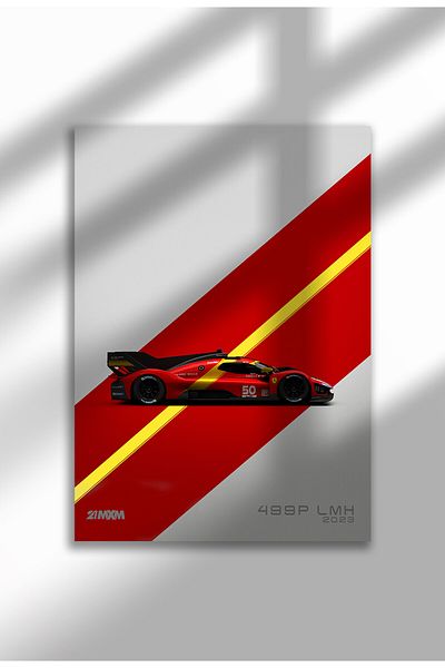 21mxm Minimalist Supercar Poster, Frameless Canvas Wall Art, White Design Collection 2025