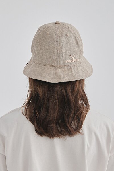 Nordbron Unisex Mink Linen Mix Embroidered Logo Bucket Hat Anti-Sweat 100% Cotton Inner Lined Nolasco