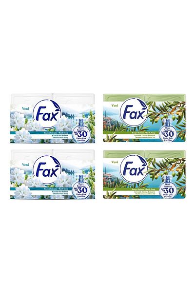 Fax Mold Bath Soap 600 Gr Classic and Olive Oil Mixed Pack of 4
