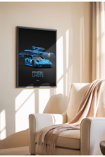 21mxm GT & DTM Racing Poster, Modern Race Cars on Canvas, Frameless Motorsport Wall Art, Track Legends