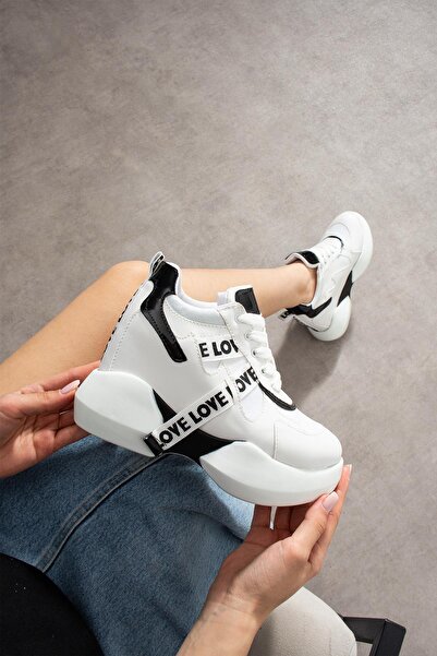 Modanizm Vinni White Filled Sports Shoes