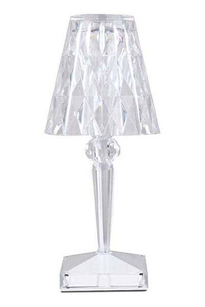 Raffine مصباح طاولة كريستالي حديث من جينيريك، أبيض دافئ
