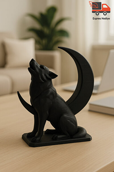 expres hediye Masaüstü Bozkurt Heykel, Özel Tasarım Dekoratif Uluyan Kurt Bozkurt Biblo Heykel