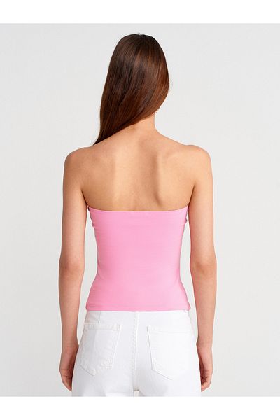 Dilvin 21103 Strapless Top-Pink