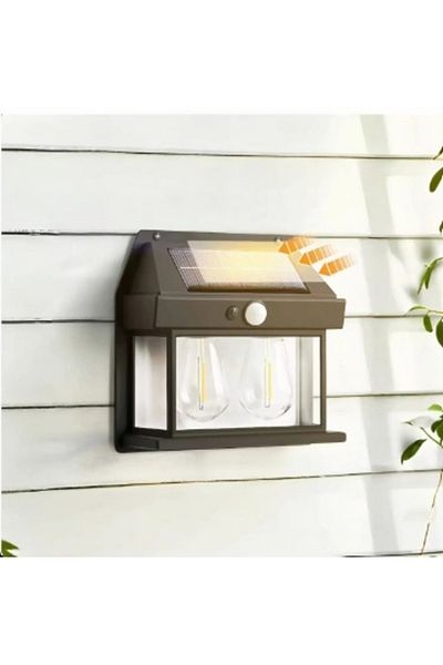 Blusmart Solar LED Lamp with Motion Sensor 16x17 cm Wall Mount with 2 Bulbs