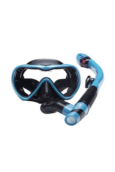 Alona Aloma WT-3 scuba diving and snorkeling set consisting of mask and snorkel, single lens, blue