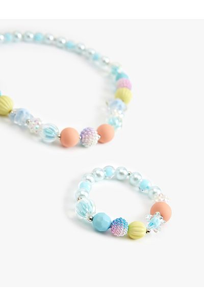 Koton Multicolored Beaded Necklace-Bracelet Set