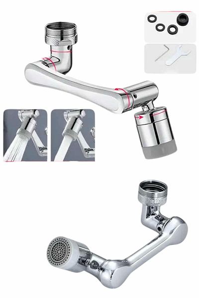 Modafiks 180 Degree Rotatable Functional Stainless Steel Robotic Arm Faucet Head