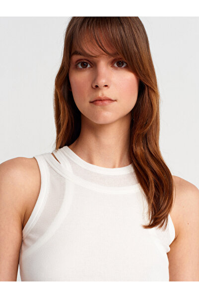 Dilvin 31853 Double Look Top-Ecru