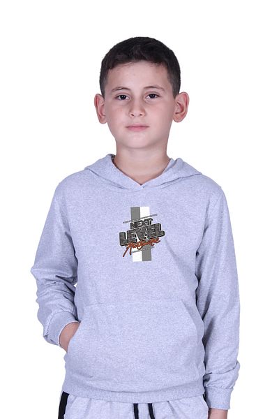 FYK KİDS Суитшърт за момче с качулка и джоб тип кенгуру, Next Level