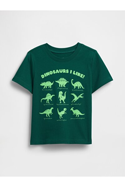 GAP Erkek Bebek Koyu Yeşil Logo Grafikli T-Shirt