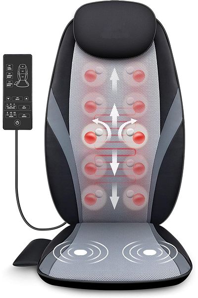 Smart Vibe Aparat Profesional Tip Husa Scaun pentru Masaj RelaxoPro™ Caldura Terapeutica si Vibratii, Black