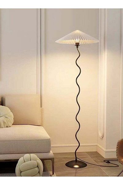 Raffine Modern Japanese Style Delicate Texture Iron Strong Base Floor Lamp Adjustable Lamp Shade Tri Color D