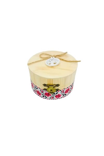 OEM Cutie din lemn pentru prima șuviță de păr, rotundă 9x5cm, personalizată
