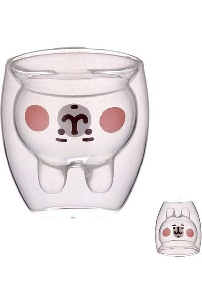 Generic Rabbit Double Layer Cup Glass Student Cartoon Cup Juice Milk Cup Coffee Cup Breakfast Cup Glass Cup